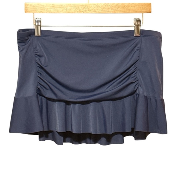 NWT - Athleta Shirred Ruffle Skirt Navy Size L - Picture 3 of 5